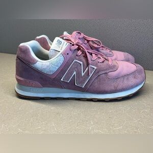 New Balance 574 Pink Suede Floral Sneaker —Women’s Size 12